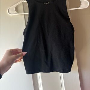 Black Sleeveless Tank Top with Breathable Fabric